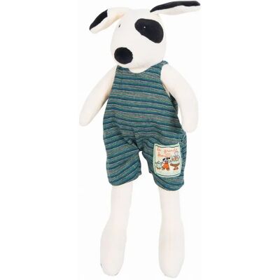 Moulin Roty - Julius le Chien - Prążkowane ogrodniczki - Długie ramiona - Pluszowa zabawka Moulin Roty - Julius le Chien - Prążkowane ogrodniczki - Długie ramiona - Pluszowa zabawka
