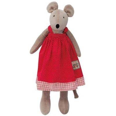 Moulin Roty Nini myszka - Duża pluszowa, Czerwona sukienka, La Grande Famille Moulin Roty Nini myszka - Duża pluszowa, Czerwona sukienka, La Grande Famille