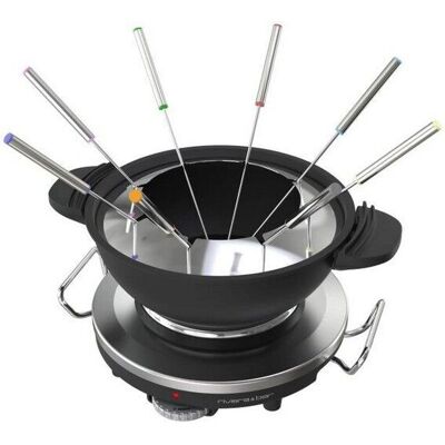 Riviera & Bar QFD 340 - Schwarz / Edelstahl - Elektrisches Fondue und Heiß Topf Riviera & Bar QFD 340 - Schwarz / Edelstahl - Elektrisches Fondue und Heiß Topf