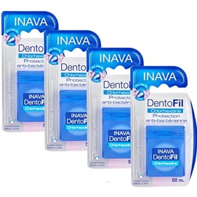 Fil dentaire chlorhexidine Inava Dentofil - 50m - Publicité Fil dentaire chlorhexidine Inava Dentofil - 50m - Publicité