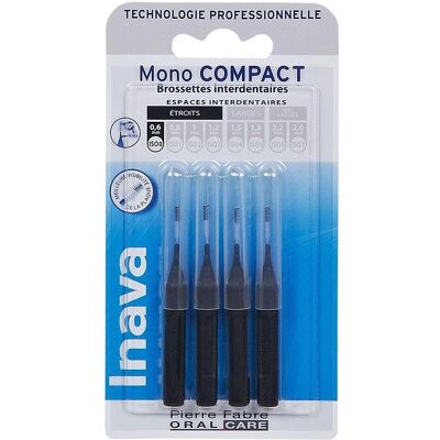 Inava Mono Kompakt Interdentalbürsten - Schwarz Inava Mono Kompakt Interdentalbürsten - Schwarz