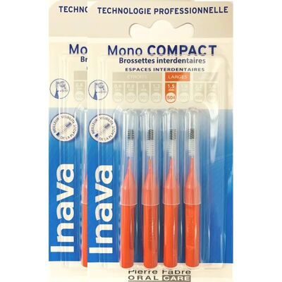 Inava Mono Compact 4 Interdentalbürsten - 1,5 mm, Rot, Große Zwischenräume Inava Mono Compact 4 Interdentalbürsten - 1,5 mm, Rot, Große Zwischenräume