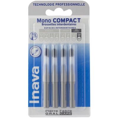 Inava Mono Compact - Brossettes Interdentaires - Gris - 4 pcs - Hygiène bucco-dentaire - Publicité Inava Mono Compact - Brossettes Interdentaires - Gris - 4 pcs - Hygiène bucco-dentaire - Publicité