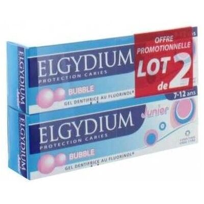 Creme de Dentes Junior Bubble da Elgydium - 7-12 Anos - 2x50ml Creme de Dentes Junior Bubble da Elgydium - 7-12 Anos - 2x50ml