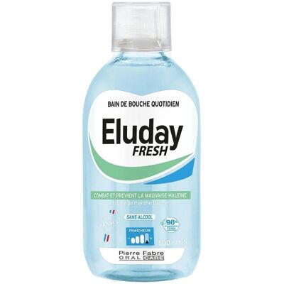 Pierre Fabre Eluday Bain de Bouche Menthe Fraîche - Soin Quotidien Sans Alcool - Publicité Pierre Fabre Eluday Bain de Bouche Menthe Fraîche - Soin Quotidien Sans Alcool - Publicité