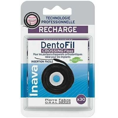 Fil Dentaire Inava Dentofil Crossing - Orthodontie & Implants - Recharge 30m - Publicité Fil Dentaire Inava Dentofil Crossing - Orthodontie & Implants - Recharge 30m - Publicité