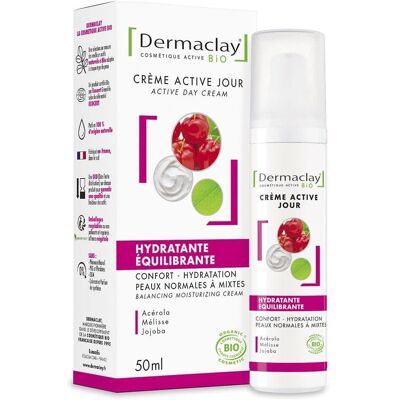 Crème de Jour Bio Dermaclay - Hydratante & Équilibrante - 50ml - Publicité Crème de Jour Bio Dermaclay - Hydratante & Équilibrante - 50ml - Publicité