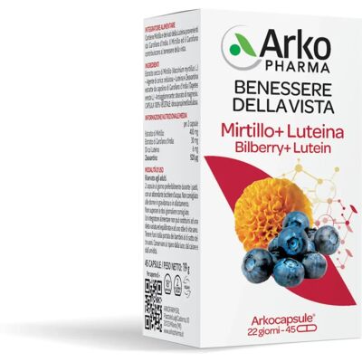 Arkopharma Mirtillo + Luteina Integratore - 45 Capsule Arkopharma Mirtillo + Luteina Integratore - 45 Capsule