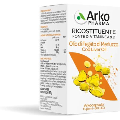 Olio di Fegato di Merluzzo Arkopharma - Integratore per Crescita e Ossa Olio di Fegato di Merluzzo Arkopharma - Integratore per Crescita e Ossa