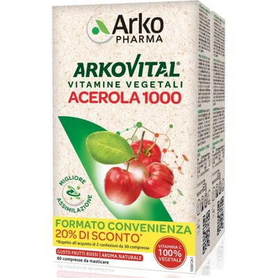 Arkopharma Acerola 1000 - Natürliches Vitamin C - 60 Tabletten Arkopharma Acerola 1000 - Natürliches Vitamin C - 60 Tabletten