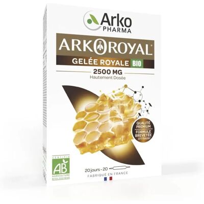 Arkopharma Arkoyal Gelée Royale Bio 2500mg 20 Ampoules - 10ml - Publicité Arkopharma Arkoyal Gelée Royale Bio 2500mg 20 Ampoules - 10ml - Publicité