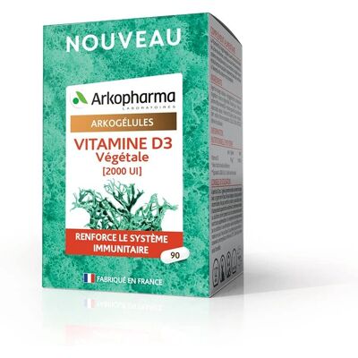 Arkopharma Vitamin D3 Vegetarisches Supplement - Unterstützt Immunsystem - 90 Kapseln Arkopharma Vitamin D3 Vegetarisches Supplement - Unterstützt Immunsystem - 90 Kapseln