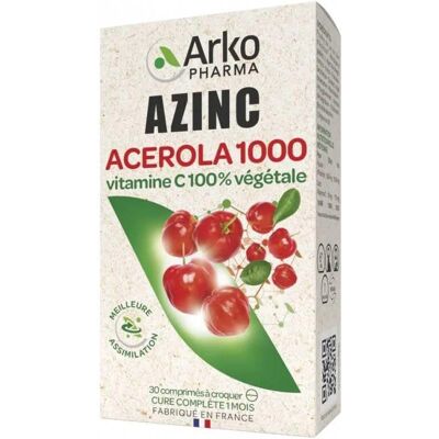 Arkopharma Azinc Acerola 1000 Veganes Nahrungsergänzungsmittel - Unterstützt das Immunsystem & Reduziert Müdigkeit Arkopharma Azinc Acerola 1000 Veganes Nahrungsergänzungsmittel - Unterstützt das Immunsystem & Reduziert Müdigkeit