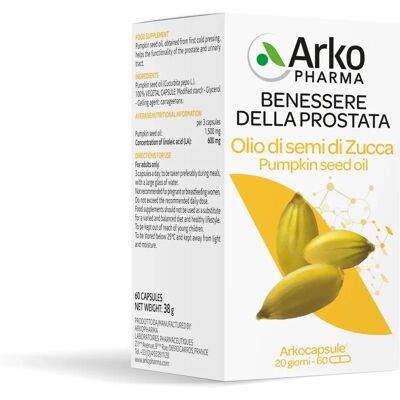 Arkopharma Olio di Semi di Zucca 60 Capsule - Supporto alla Prostata Arkopharma Olio di Semi di Zucca 60 Capsule - Supporto alla Prostata