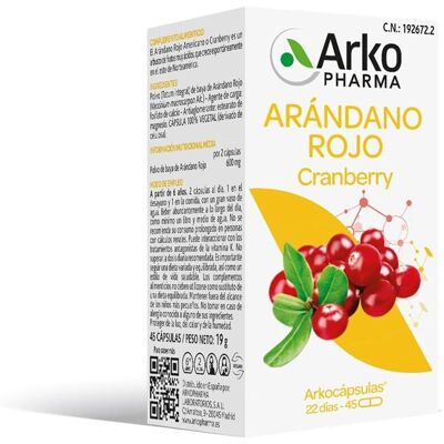 Cápsulas de Cranberry Arkopharma - Apoio ao sistema urinário Cápsulas de Cranberry Arkopharma - Apoio ao sistema urinário