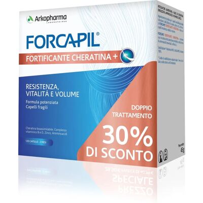 Arkofarm Srl Forcapil Fortificante Cheratina+ 2x60 Capsule - Integratore rafforzante capelli Arkofarm Srl Forcapil Fortificante Cheratina+ 2x60 Capsule - Integratore rafforzante capelli