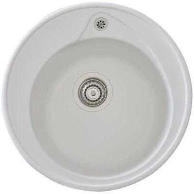 Fregadero empotrado Stradour con un cuenco - 49cm Blanco Fregadero empotrado Stradour con un cuenco - 49cm Blanco