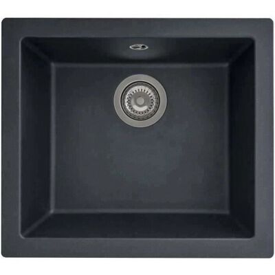Fregadero de Resina con un Solo Bañera - Negro Fregadero de Resina con un Solo Bañera - Negro