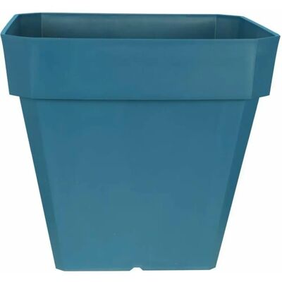 RIVIERA SOLEILLA Quadratischer Blumenkasten - Kunststoff - 50 x 50 cm - Blau RIVIERA SOLEILLA Quadratischer Blumenkasten - Kunststoff - 50 x 50 cm - Blau