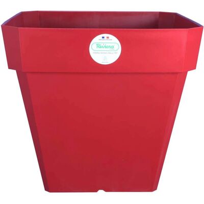 Pot de Fleurs Carré Riviera Rouge - 49x49x50 cm - 65 L - Publicité Pot de Fleurs Carré Riviera Rouge - 49x49x50 cm - 65 L - Publicité
