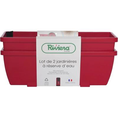 Pot de fleurs Riss RIV1687434768649 Rouge en Plastique Rectangulaire - 2 Unités - Publicité Pot de fleurs Riss RIV1687434768649 Rouge en Plastique Rectangulaire - 2 Unités - Publicité