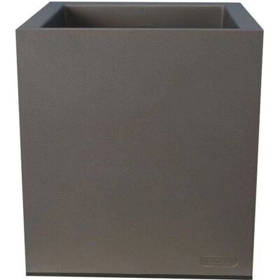 Vaso da fiore quadrato in plastica grigia Riviera - Interno/Esterno 30cm Vaso da fiore quadrato in plastica grigia Riviera - Interno/Esterno 30cm
