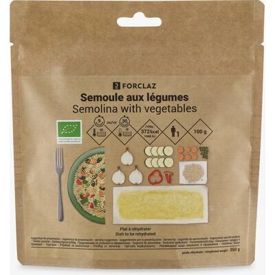 Comida Vegetariana Deshidratada Orgánica - Sémola con Verduras - 100g Comida Vegetariana Deshidratada Orgánica - Sémola con Verduras - 100g