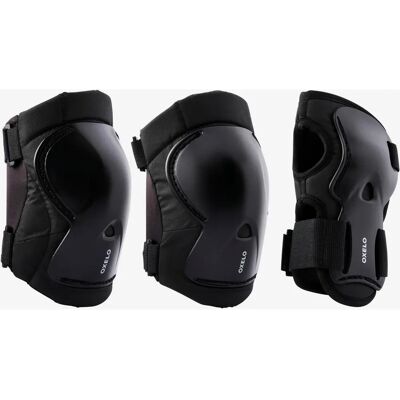 Oxelo Kinder 3x2 Skate- und Scooter-Schutzset - Schwarz Oxelo Kinder 3x2 Skate- und Scooter-Schutzset - Schwarz
