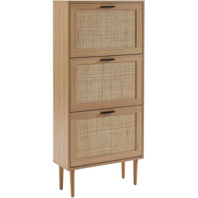 ARETHA Natürlicher Schuhschrank 60x23,5x131 cm - Schuhaufbewahrung ARETHA Natürlicher Schuhschrank 60x23,5x131 cm - Schuhaufbewahrung