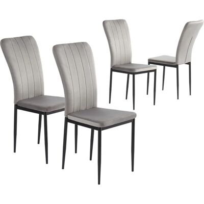 MAGDA Samtgraue Esszimmerstühle Set - Stuhl MAGDA Samtgraue Esszimmerstühle Set - Stuhl