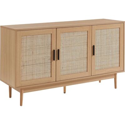 ARETHA Natürlicher Rattan 3-Türen Buffet - Stauraum & Rustikaler Stil ARETHA Natürlicher Rattan 3-Türen Buffet - Stauraum & Rustikaler Stil