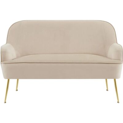 MARCELO Canapé Velours Beige 2 Places - Canapé - Publicité MARCELO Canapé Velours Beige 2 Places - Canapé - Publicité