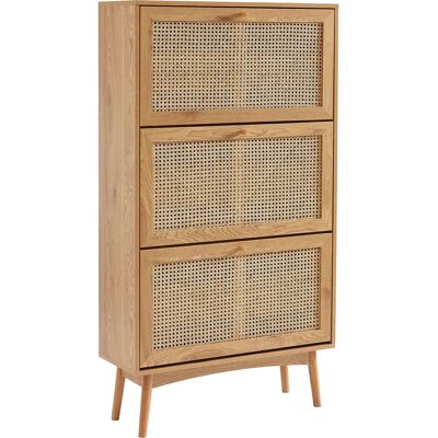 LOUNEA Armoire à chaussures vintage en rotin naturel - Armoire à chaussures - Publicité LOUNEA Armoire à chaussures vintage en rotin naturel - Armoire à chaussures - Publicité