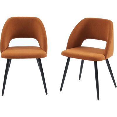 VINTAGE Samtstühle - 52x55x79cm - Terrakotta und Schwarz - Langlebig & Elegant VINTAGE Samtstühle - 52x55x79cm - Terrakotta und Schwarz - Langlebig & Elegant