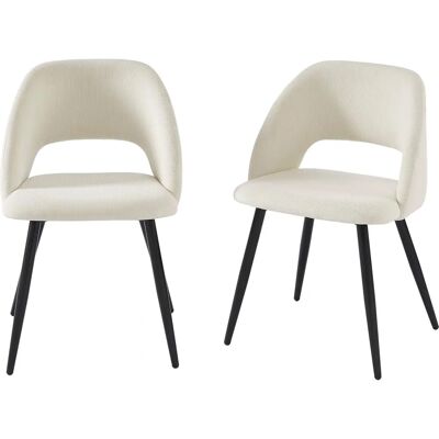 Chaises en Velours Beige et Noir - Chaise Chaises en Velours Beige et Noir - Chaise