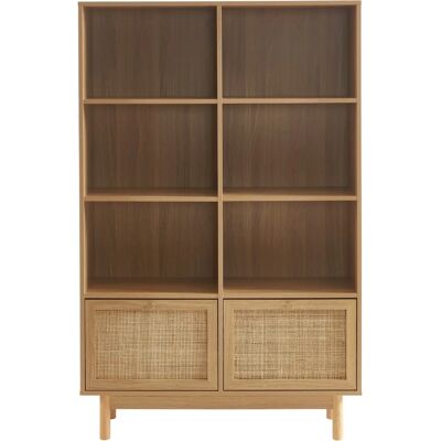 Bibliothèque en cannage naturel HELENA - Style vintage 156,5cm - Publicité Bibliothèque en cannage naturel HELENA - Style vintage 156,5cm - Publicité