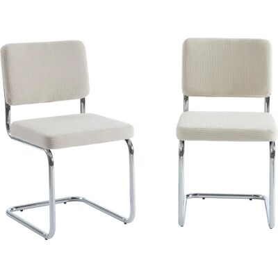 JAKY Stuhlset - Samt Kordstoff - Modernes Design - 2 Stück JAKY Stuhlset - Samt Kordstoff - Modernes Design - 2 Stück