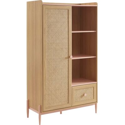 OLLEZY PABLO Armoire enfant en rotin rose naturel - Publicité OLLEZY PABLO Armoire enfant en rotin rose naturel - Publicité
