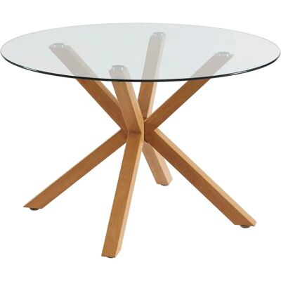 Marque Modèle Table à Manger Ronde - Verre & Métal - 120x120x75cm - Publicité Marque Modèle Table à Manger Ronde - Verre & Métal - 120x120x75cm - Publicité