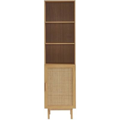 Colonne de rangement en bois June - Porte en rotin - 190cm - Publicité Colonne de rangement en bois June - Porte en rotin - 190cm - Publicité