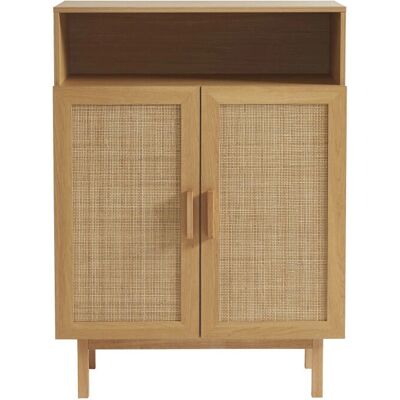 Drawer June - Armario para zapatos - Acabado en madera clara - 2 puertas, 1 estante Drawer June - Armario para zapatos - Acabado en madera clara - 2 puertas, 1 estante