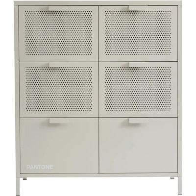 Modèle Nino - Commode en métal 6 tiroirs - Beige - Publicité Modèle Nino - Commode en métal 6 tiroirs - Beige - Publicité
