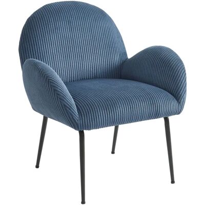 Onbekend GINA Blauw Fluwelen Fauteuil - Stoel Onbekend GINA Blauw Fluwelen Fauteuil - Stoel