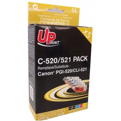 Pack de 5 cartouches d'encre Uprint - Noir, Cyan, Magenta, Jaune - pour Canon PIXMA - Publicité Pack de 5 cartouches d'encre Uprint - Noir, Cyan, Magenta, Jaune - pour Canon PIXMA - Publicité
