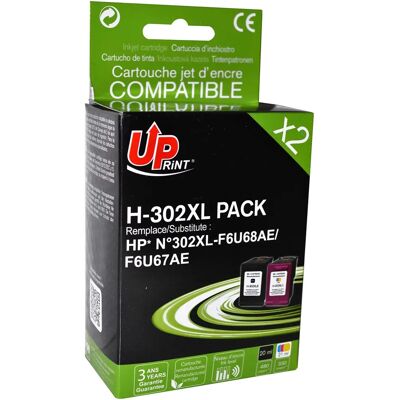 Cartouche d'Encre Uprint Premium HP 302XL - Noir + Couleur - 600 + 400S, 20 + 18ml - Publicité Cartouche d'Encre Uprint Premium HP 302XL - Noir + Couleur - 600 + 400S, 20 + 18ml - Publicité