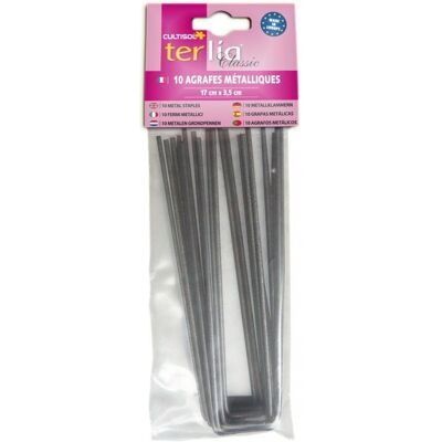 VILMORIN 10 Graffette Metalliche 17x3,5cm per Giardino & Tappeto VILMORIN 10 Graffette Metalliche 17x3,5cm per Giardino & Tappeto