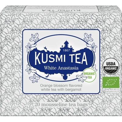 Kusmi Tea Organiczna White Anastasia - Biały Herbat, Bergamotka - Herbata Kusmi Tea Organiczna White Anastasia - Biały Herbat, Bergamotka - Herbata
