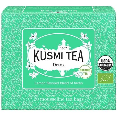 Kusmi Bio Detox Čaj - Zelený Mate Citrón 20 Sáčků Kusmi Bio Detox Čaj - Zelený Mate Citrón 20 Sáčků