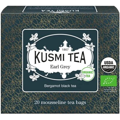 Kusmi Earl Grey - Thé noir bio, bergamote, 20 sachets - Publicité Kusmi Earl Grey - Thé noir bio, bergamote, 20 sachets - Publicité