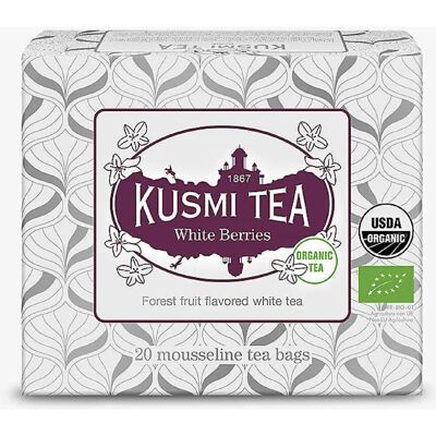 Thé Blanc Berries Bio Kusmi - 20 Sachets en Mousseline - Publicité Thé Blanc Berries Bio Kusmi - 20 Sachets en Mousseline - Publicité